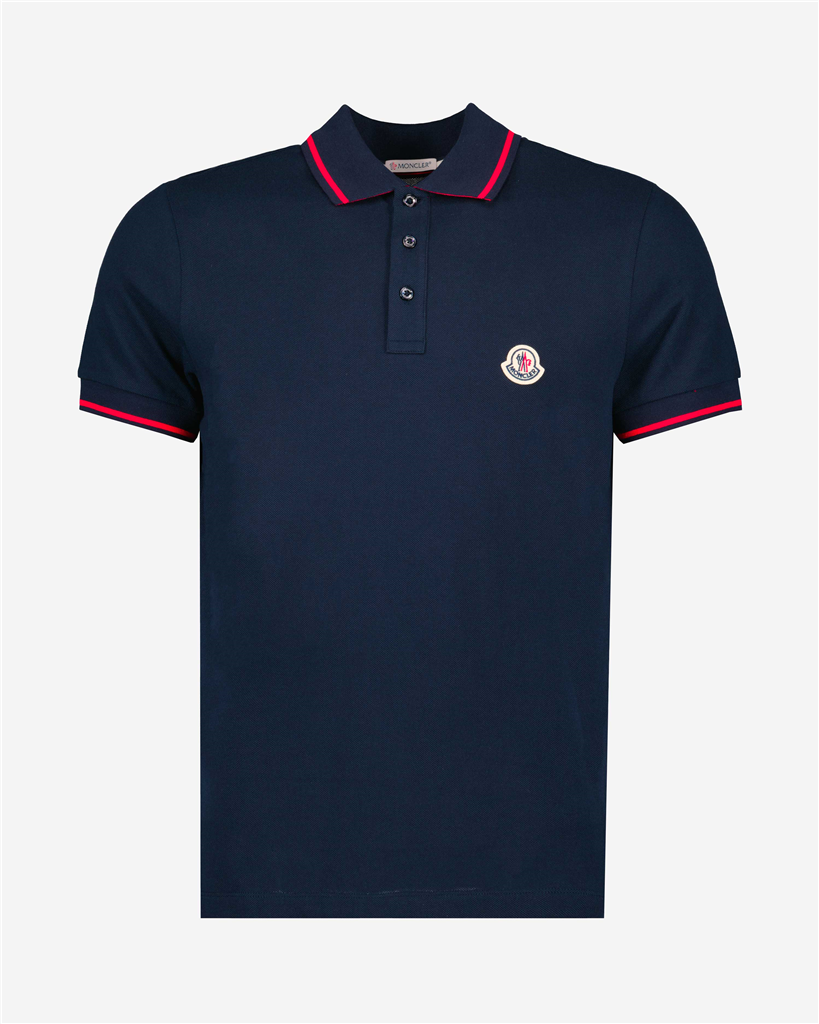 Polos Polo à logo et liseré Moncler Azul Homme
