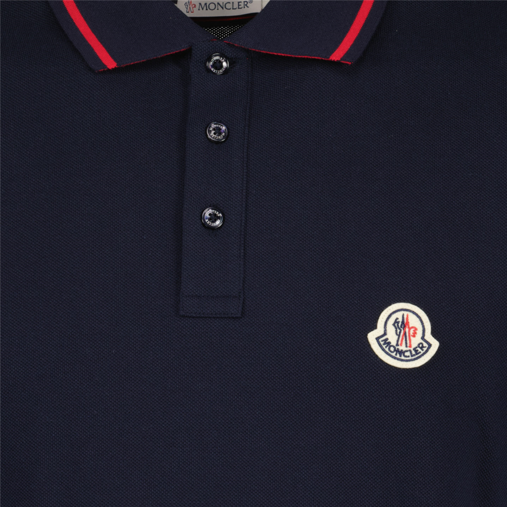 Polos Polo à logo et liseré Moncler Azul Homme