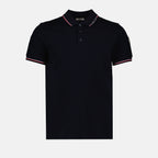 Polos Polo à logo et liseré Moncler Azul Homme