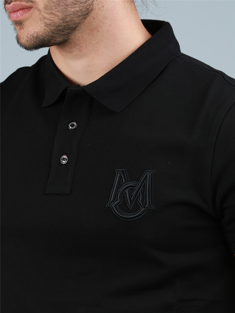 Poloshirts Polo brodé Moncler Schwarz Homme