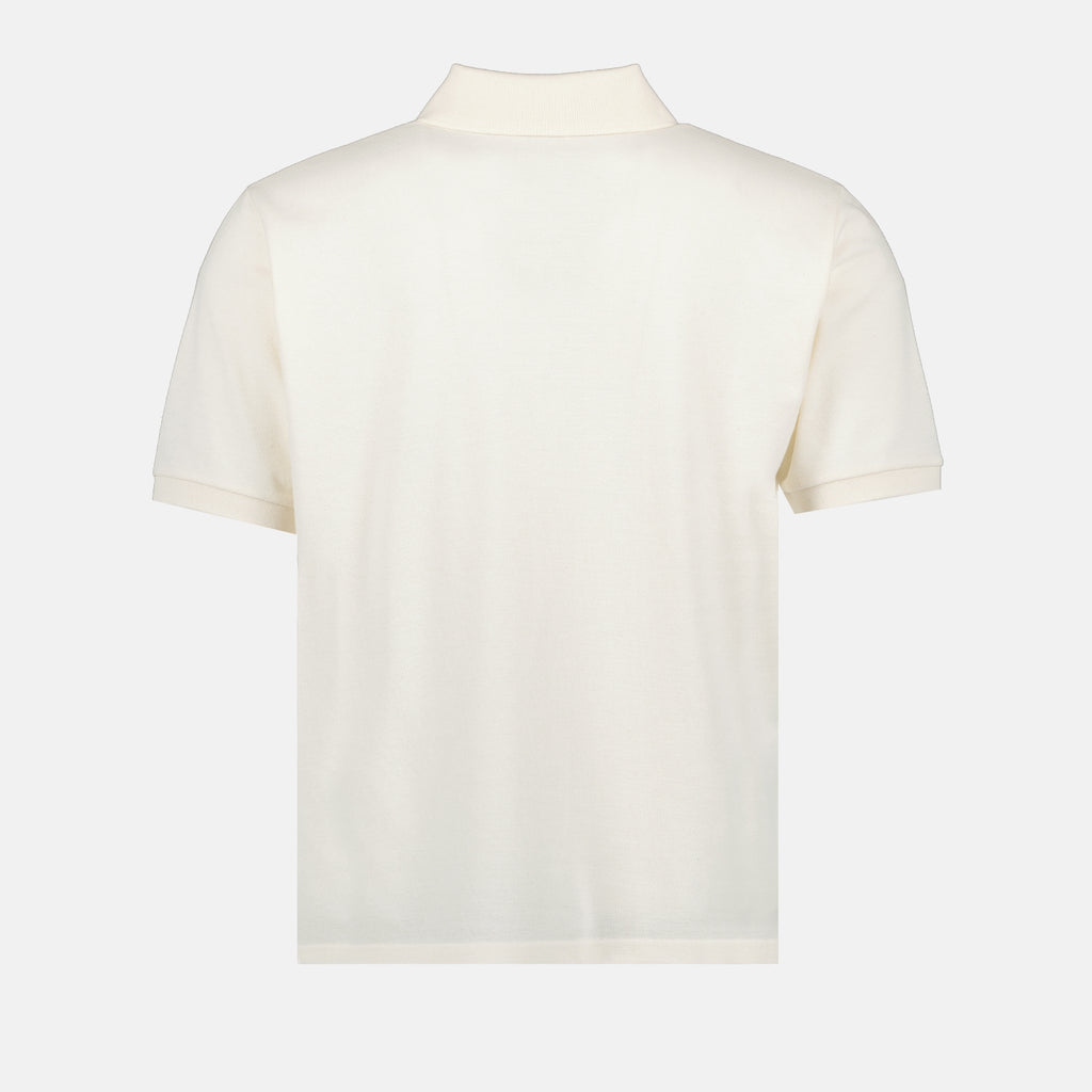 Polo Polo Cassandre en piqué de coton Saint Laurent Bianco Homme