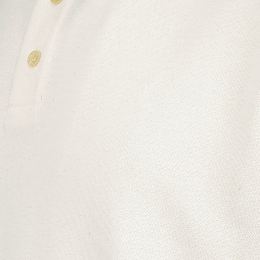 Polo Polo Cassandre en piqué de coton Saint Laurent Bianco Homme