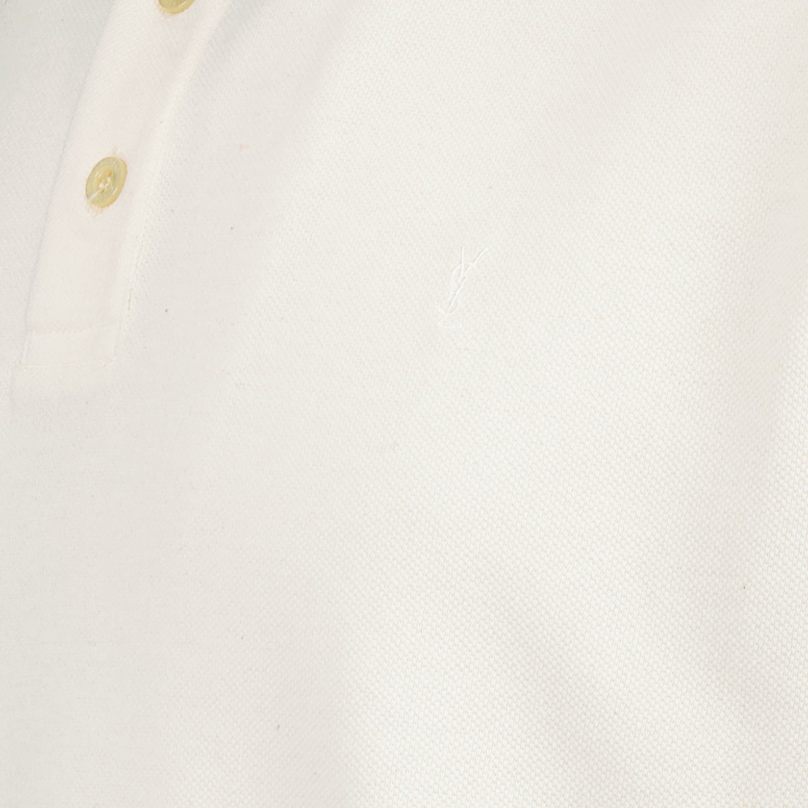 Polos Polo Cassandre en piqué de coton Saint Laurent Blanco Homme