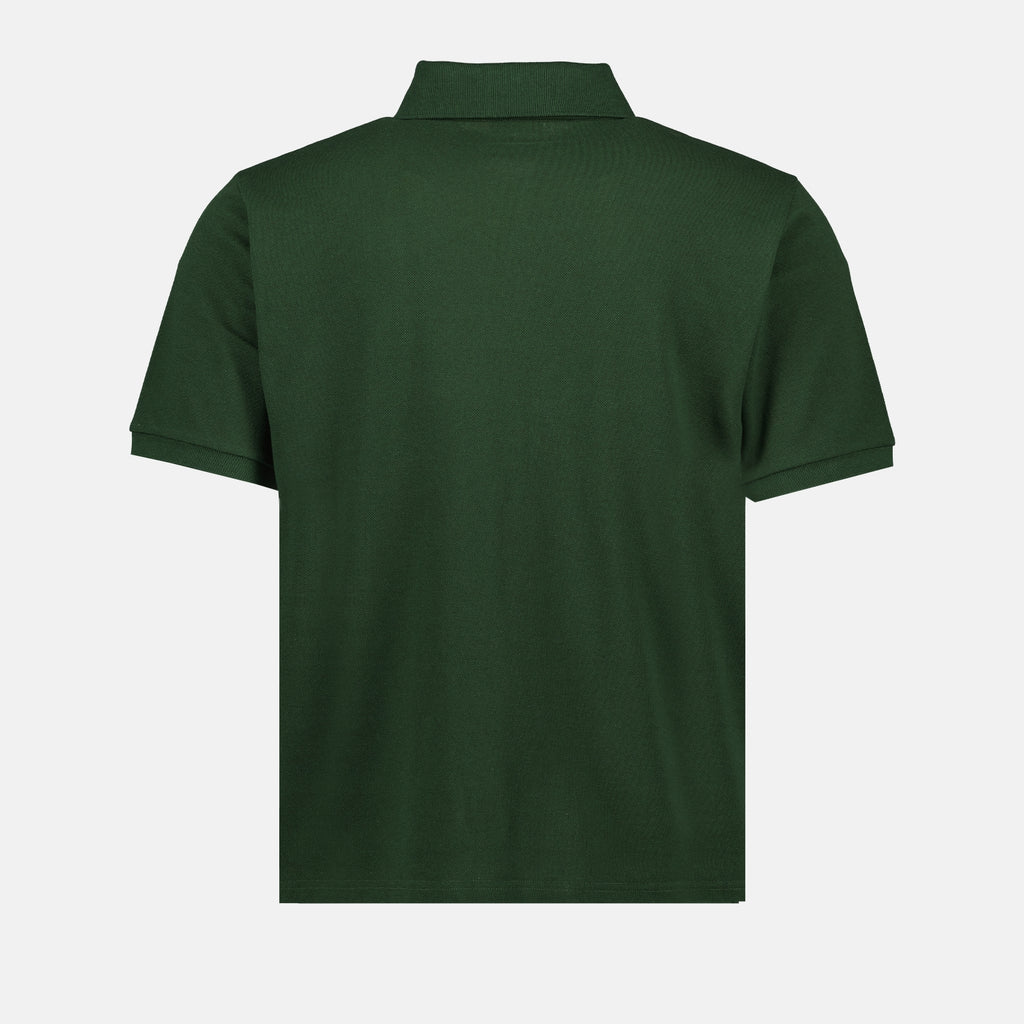 Polos Polo Cassandre en piqué de coton Saint Laurent Vert Homme