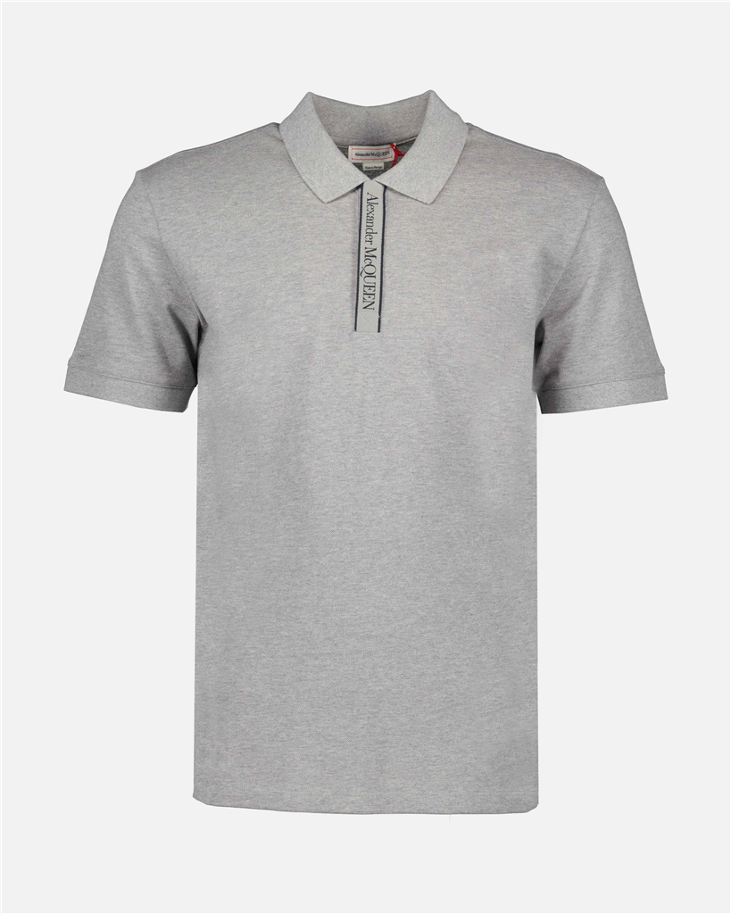 Polos Polo à logo bande Alexander McQueen Cinza Homme
