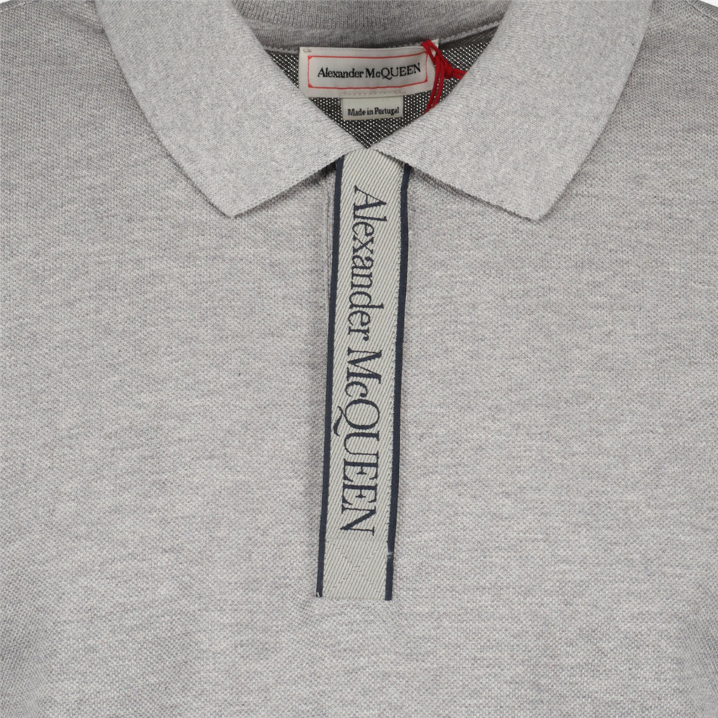 Polos Polo à logo bande Alexander McQueen Gris Homme