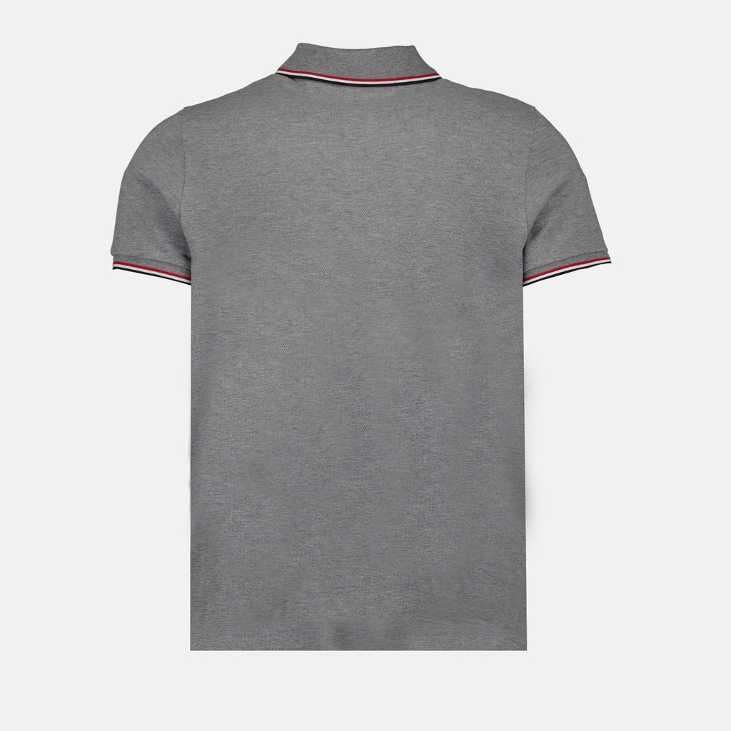 Polos Polo à logo et liseré Moncler Gris Homme