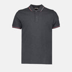 Polos Polo à logo et liseré Moncler Cinza Homme