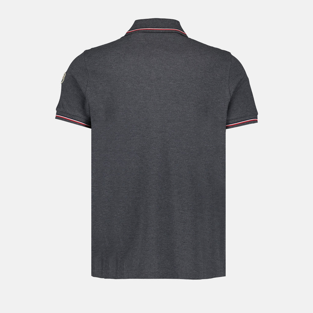 Polos Polo à logo et liseré Moncler Cinza Homme