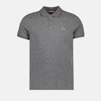 Polos Polo à logo et liseré Moncler Gris Homme