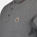 Polos Polo à logo et liseré Moncler Gris Homme