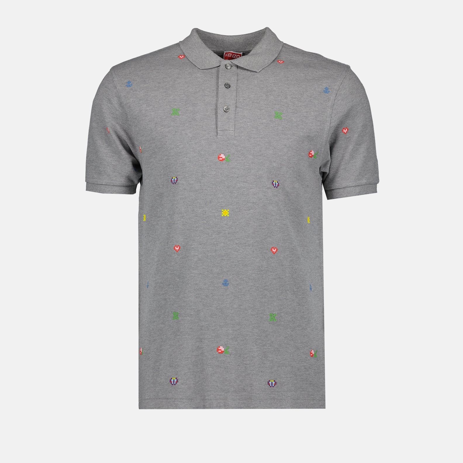 Polos Polo Kenzo Pixel Kenzo Cinza Homme