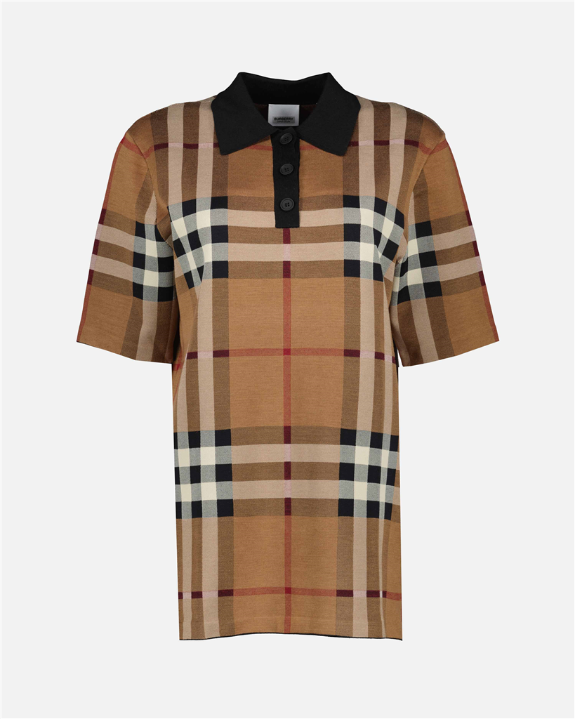 Polos Polo à carreaux Burberry Marrón Femme