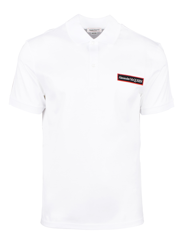 Polos Polo à logo bande Alexander McQueen Blanco Homme