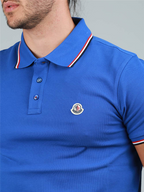 Polo shirts Logo polo shirt Moncler Blue Man