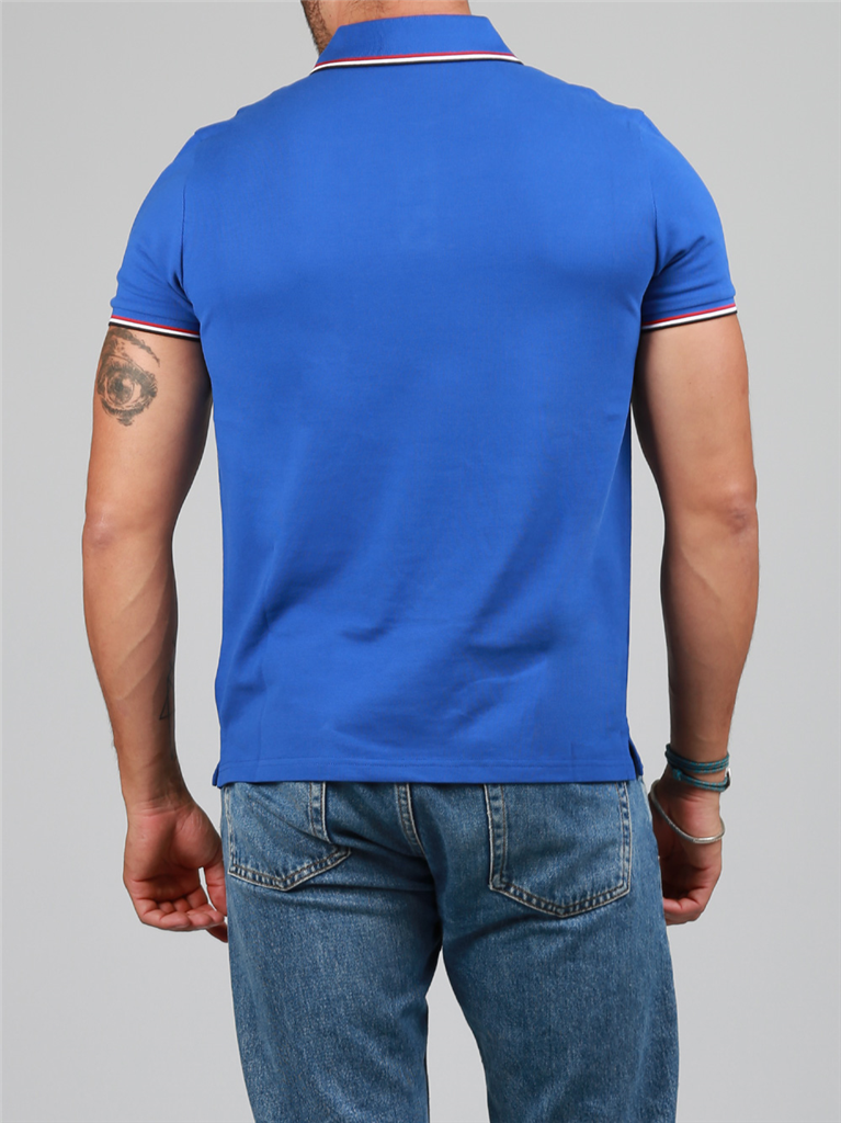 Polo shirts Logo polo shirt Moncler Blue Man