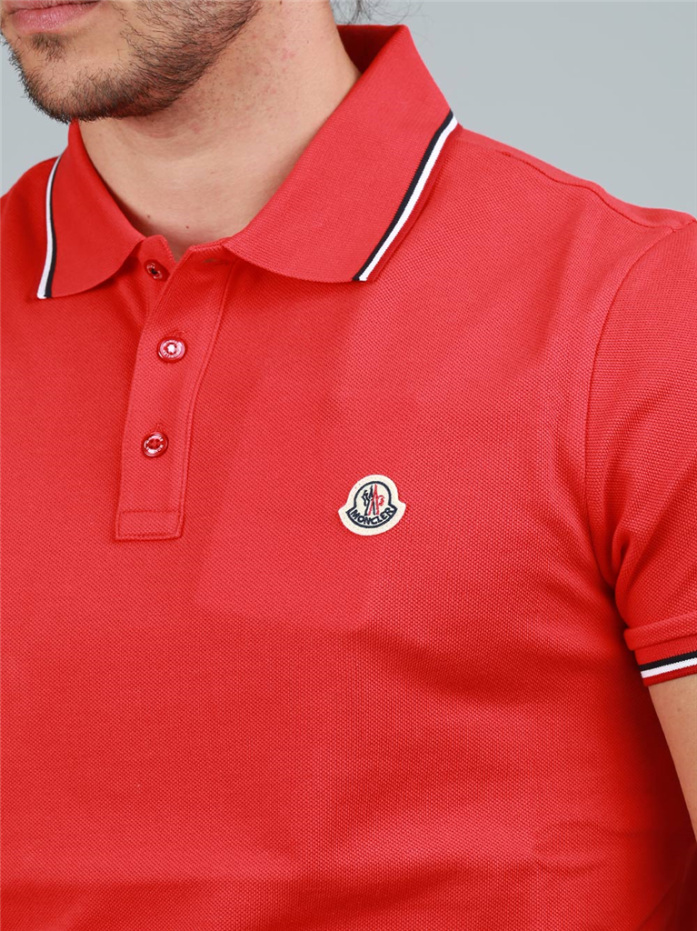 Polos Polo logo Moncler Rojo Homme