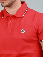 Polos Polo logo Moncler Rojo Homme