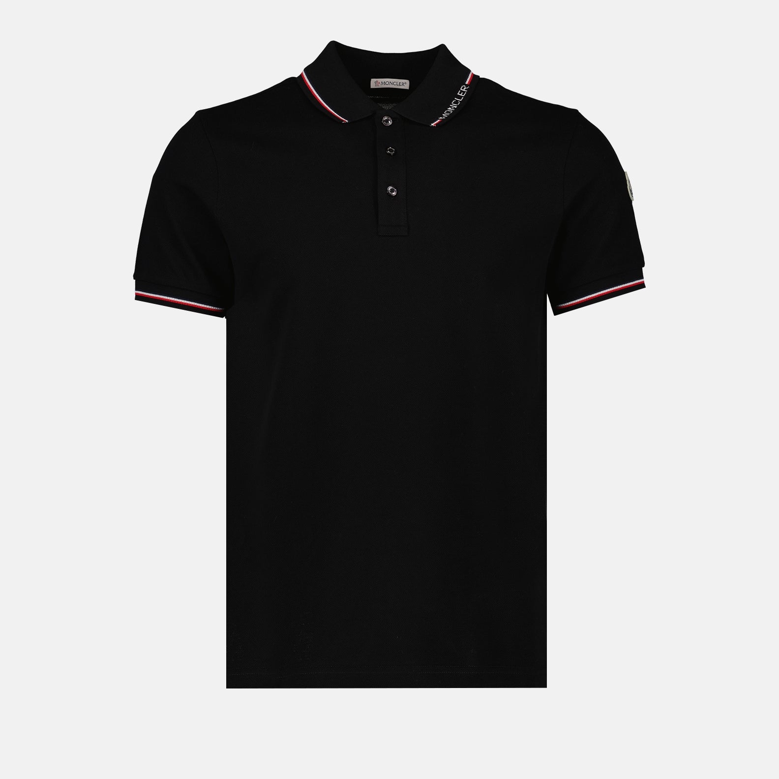 Polos Polo à logo et liseré Moncler Negro Homme