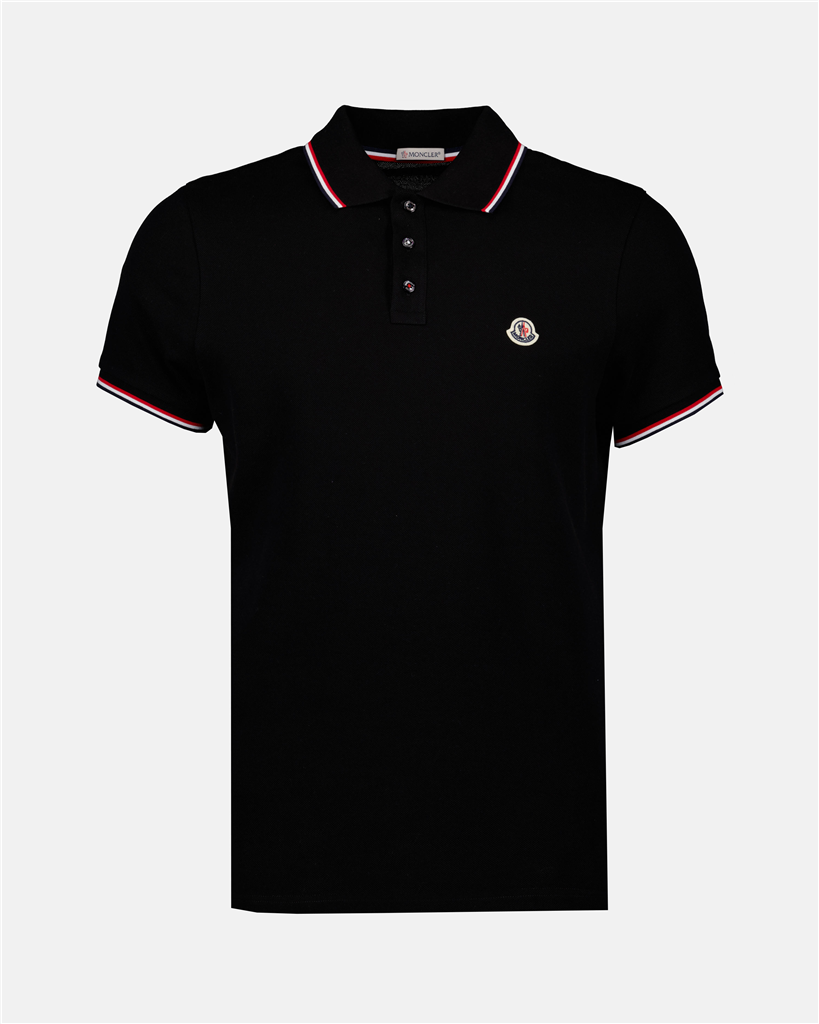 Polos Polo à logo et liseré Moncler Negro Homme