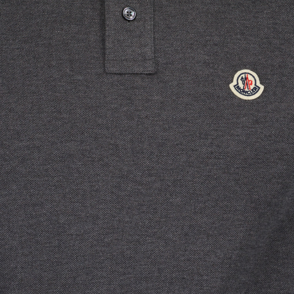 Polos Polo à logo et liseré Moncler Cinza Homme