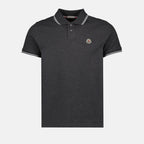 Polos Polo à logo et liseré Moncler Cinza Homme