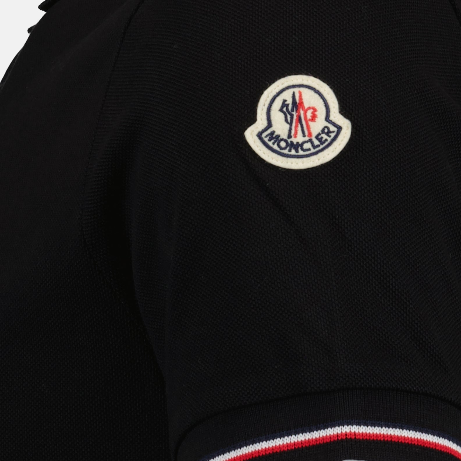 Polos Polo à logo et liseré Moncler Negro Homme