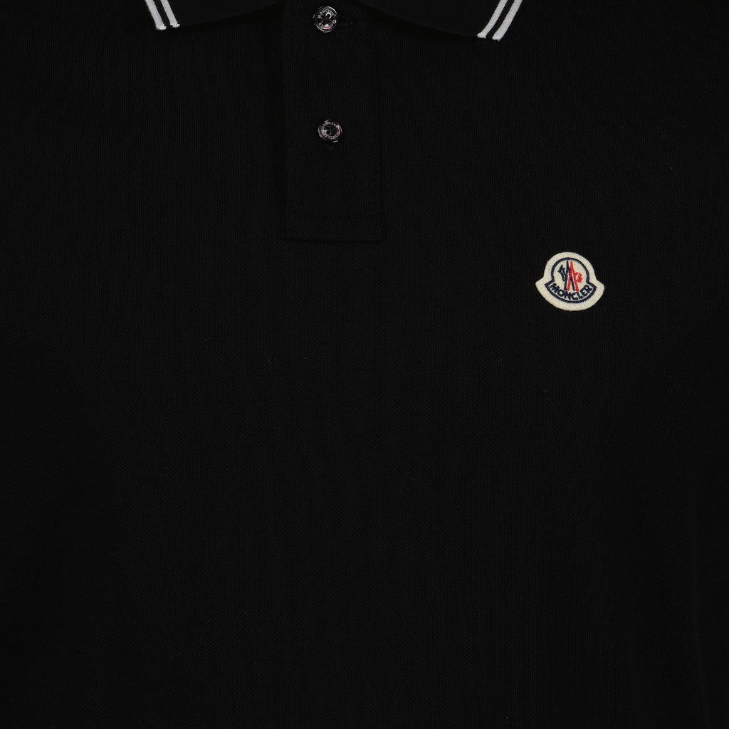 Polos Polo à logo et liseré Moncler Preto Homme