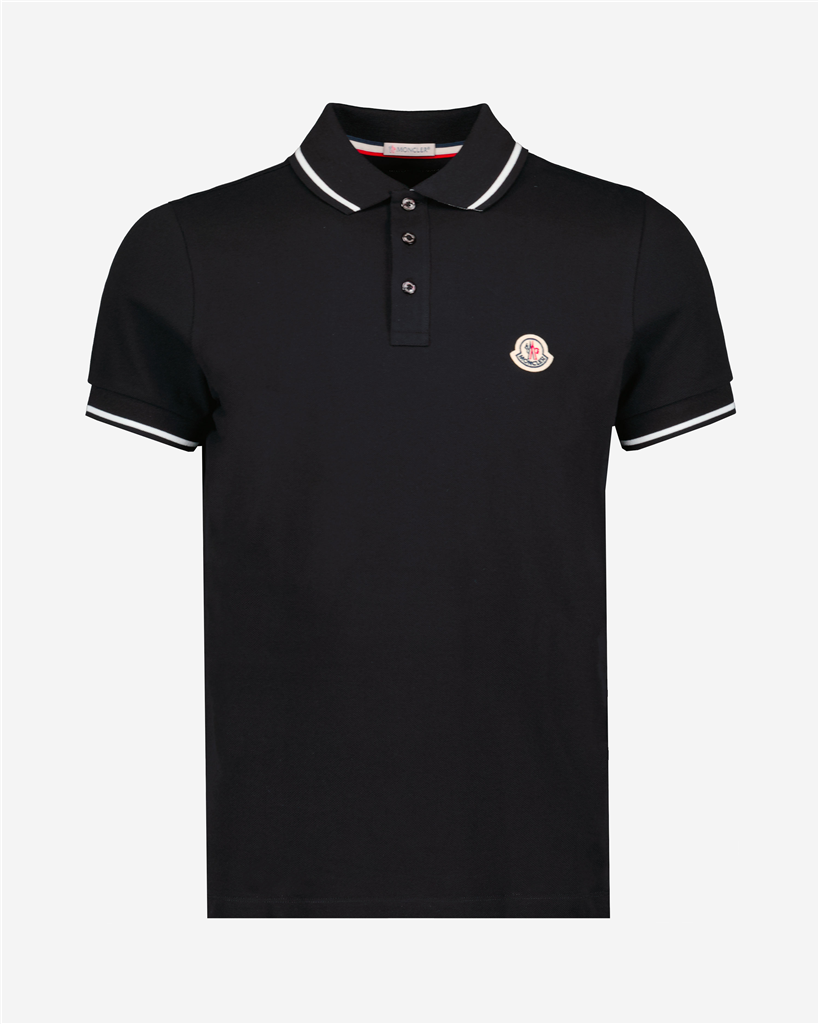 Polos Polo à logo et liseré Moncler Preto Homme