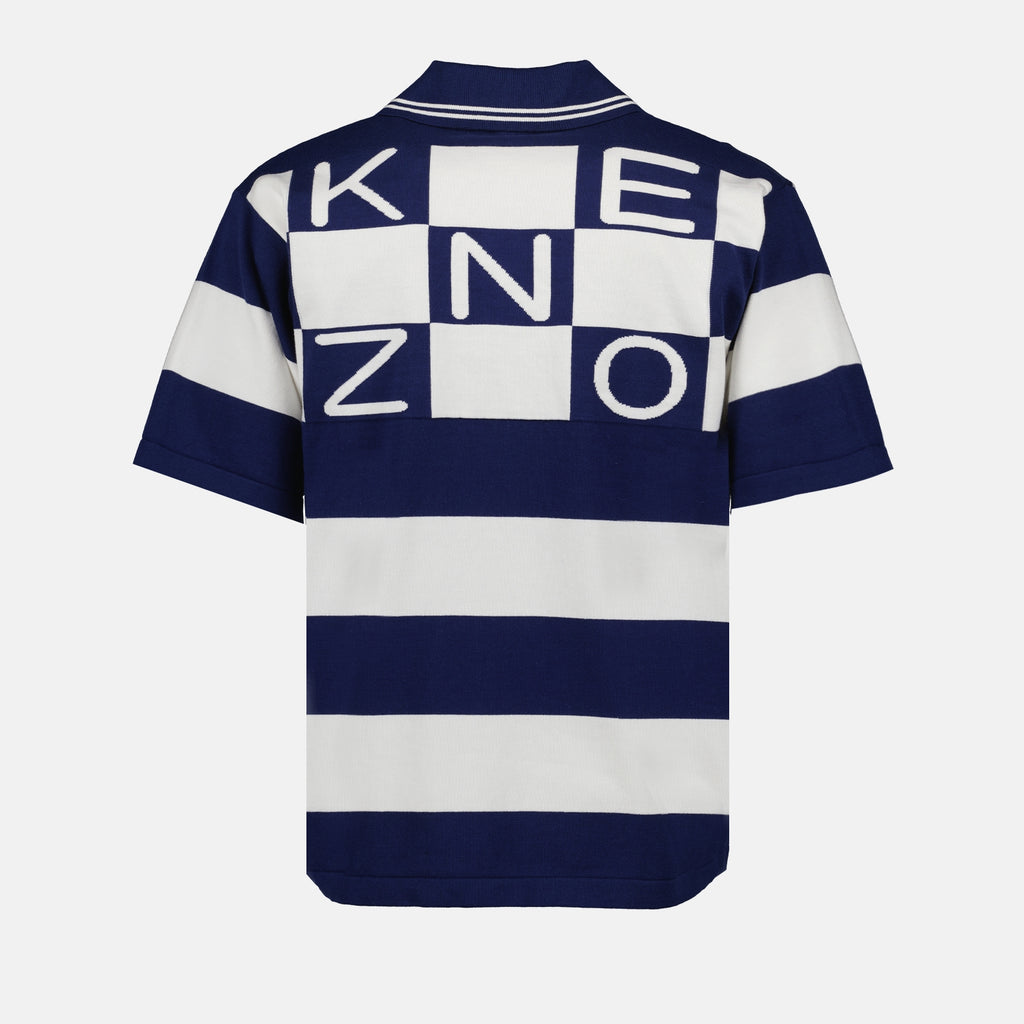 ポロシャツ ストライプポロシャツ Kenzo 青 男