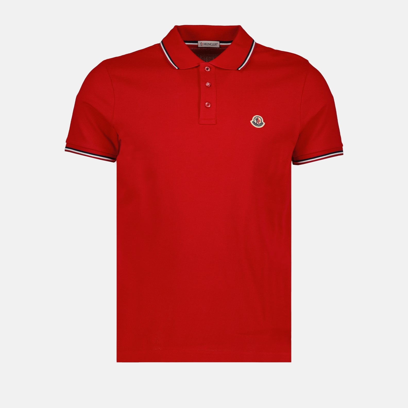 Polos Polo à logo et liseré Rouge Moncler Rojo Homme
