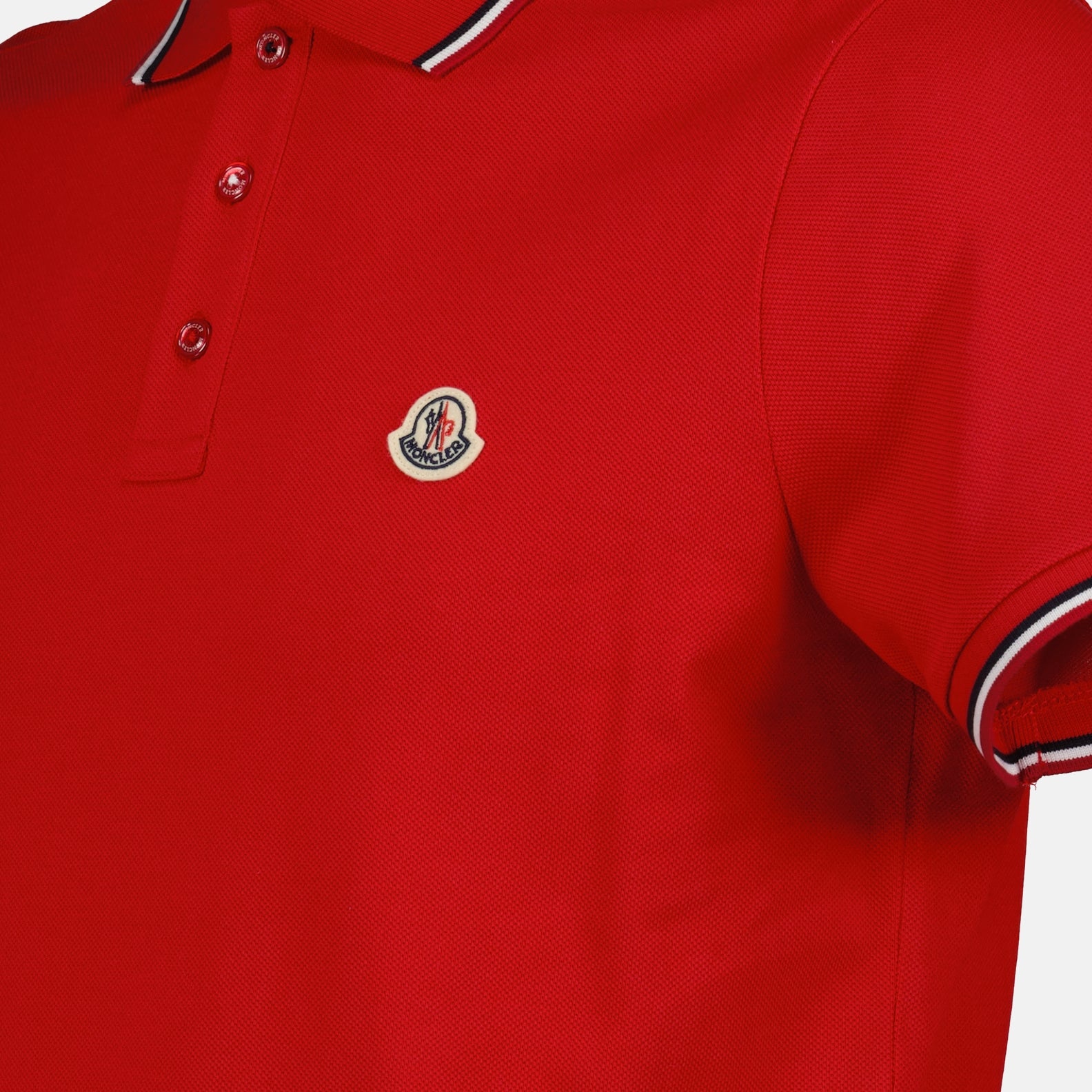 Polos Polo à logo et liseré Rouge Moncler Rojo Homme