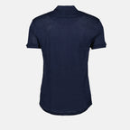 Polos Polo Sebastian en lin Orlebar Brown Bleu foncé Homme