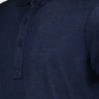 Polos Polo Sebastian en lin Orlebar Brown Bleu foncé Homme