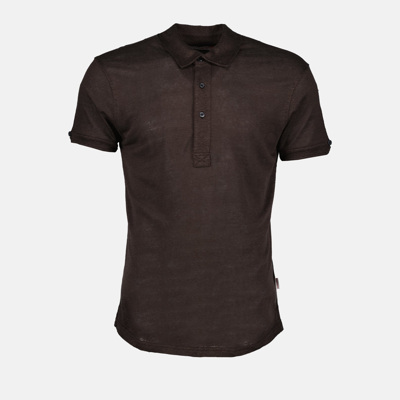 Polos Polo Sebastian en lin Orlebar Brown Marrón Homme