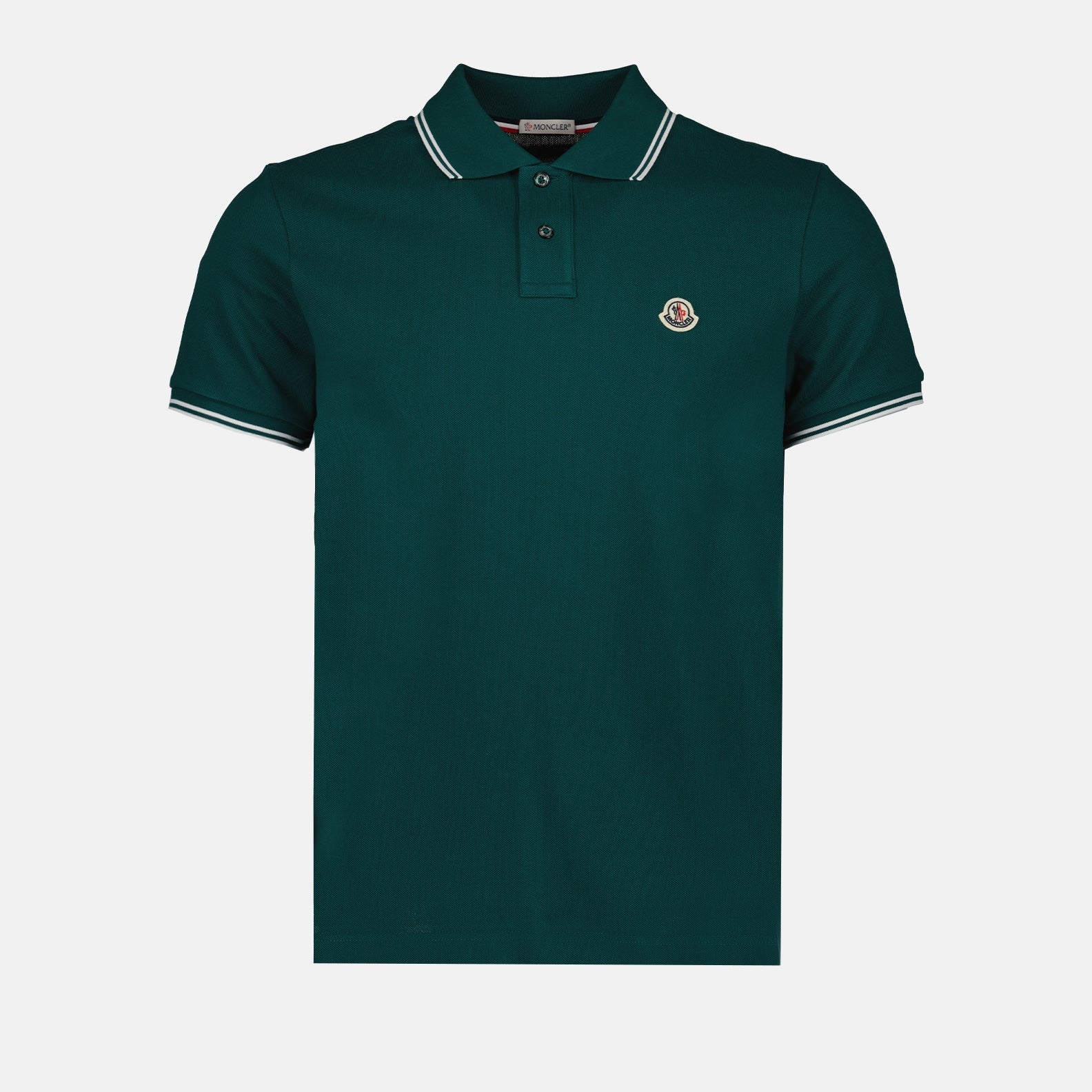 Polos Polo à logo et liseré Moncler Verde Homme