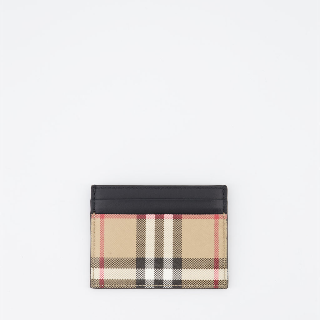 スモールレザーグッズ チェックされたカードホルダー Burberry ベージュ 女性