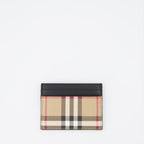 スモールレザーグッズ チェックされたカードホルダー Burberry ベージュ 女性
