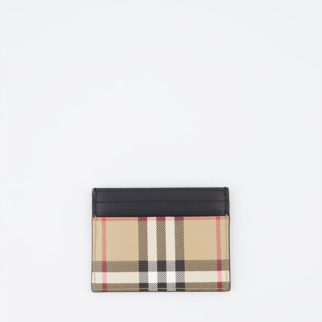 スモールレザーグッズ チェックされたカードホルダー Burberry ベージュ 女性