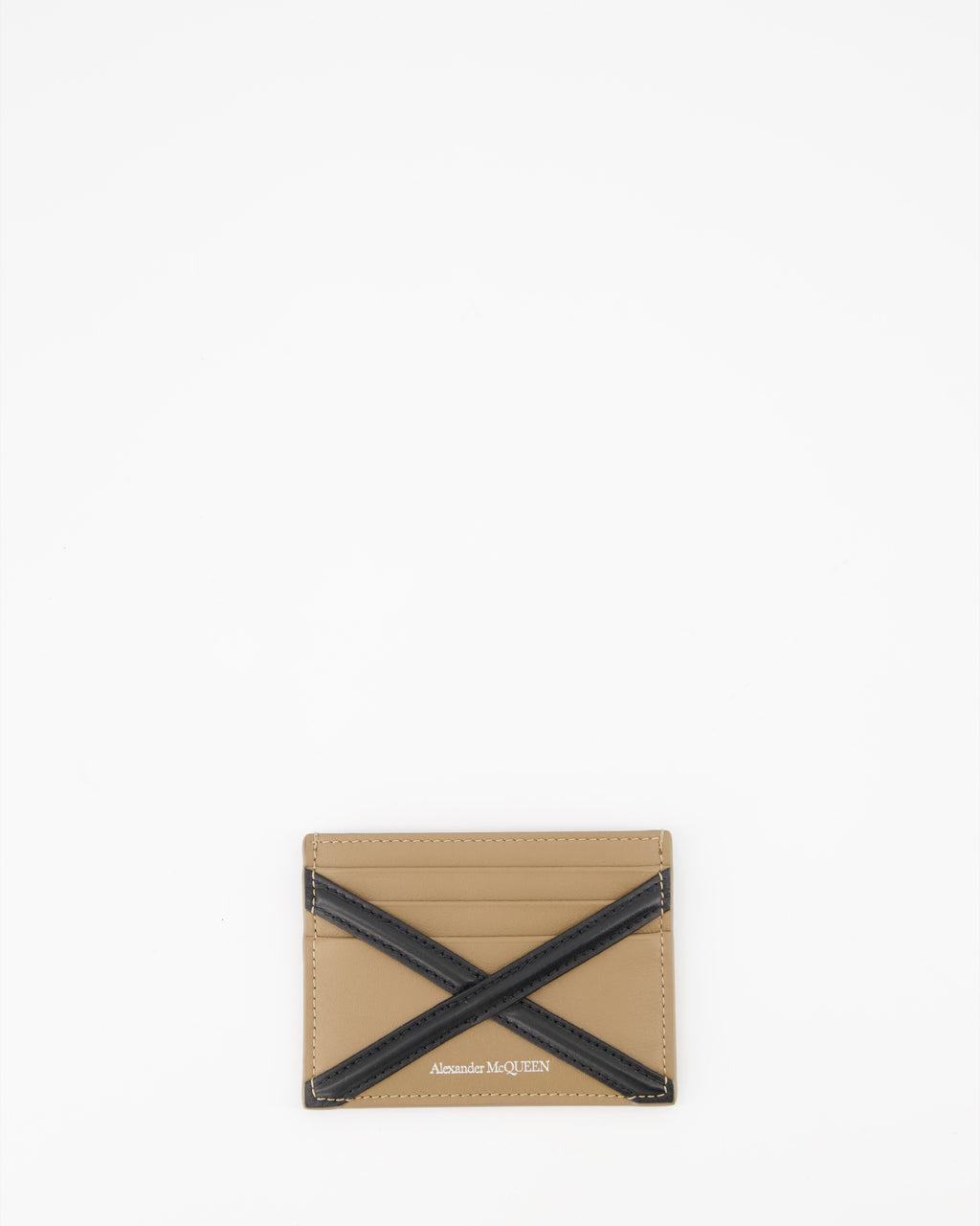 Small leather goods Harness card holder Alexander McQueen Beige Man