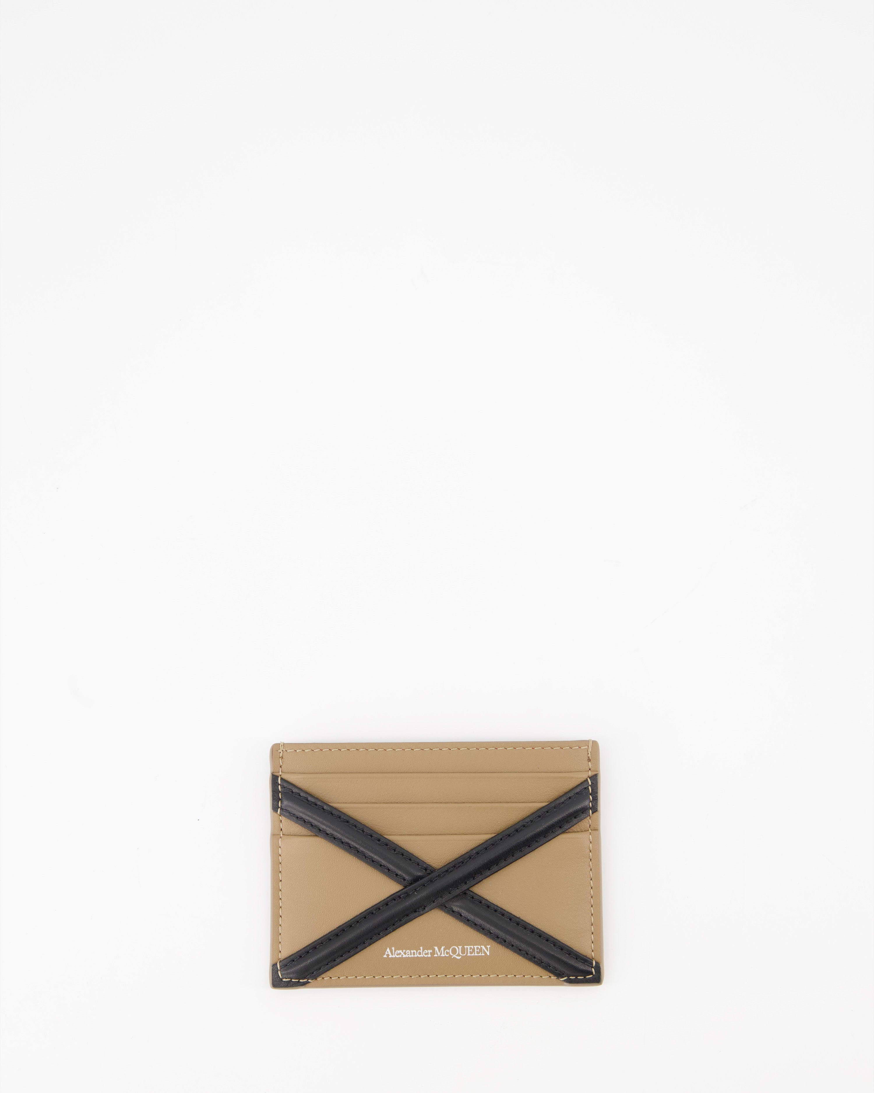 Small leather goods Harness card holder Alexander McQueen Beige Man