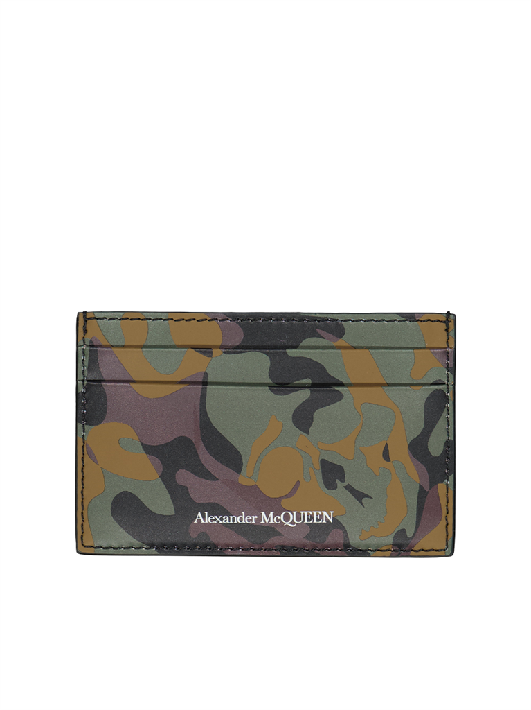 Pequeños artículos de cuero Porte-cartes camouflage Alexander McQueen Verde Homme