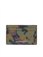 Pequeños artículos de cuero Porte-cartes camouflage Alexander McQueen Verde Homme