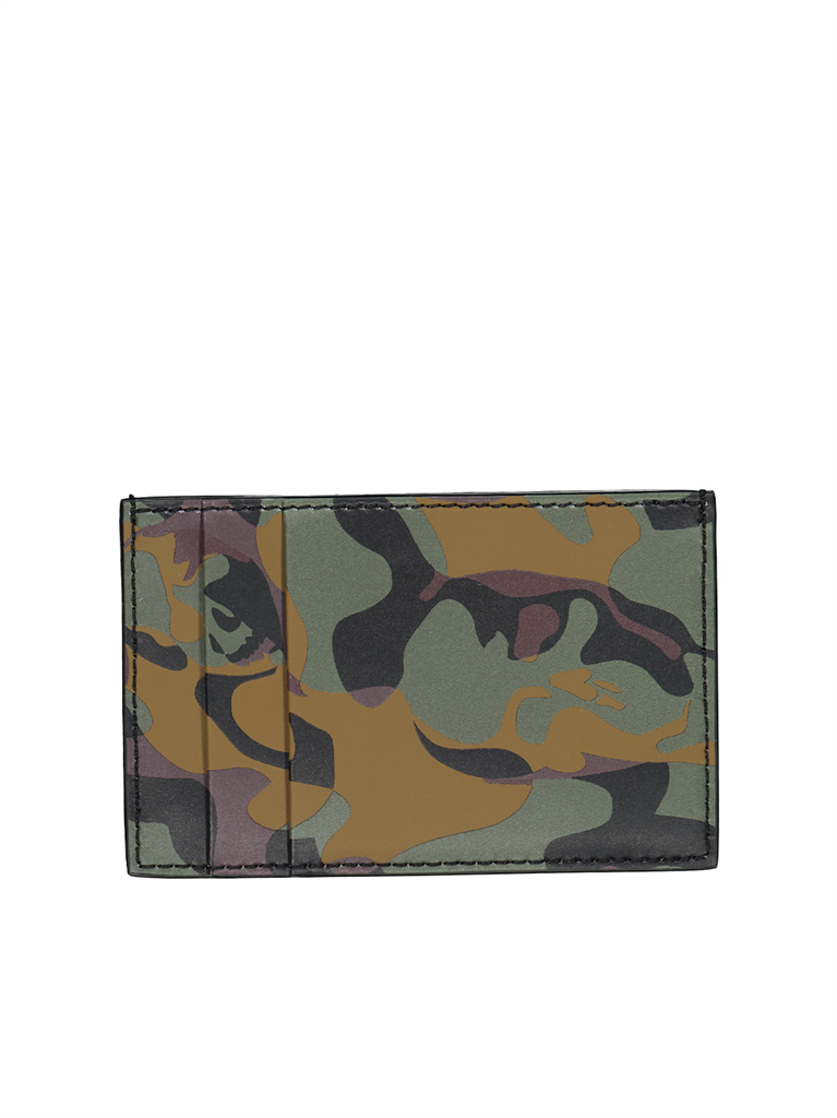 Pequeños artículos de cuero Porte-cartes camouflage Alexander McQueen Verde Homme