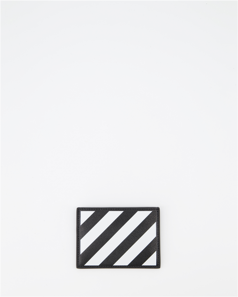 Pequeños artículos de cuero Porte-cartes Diag Off-White Negro Homme
