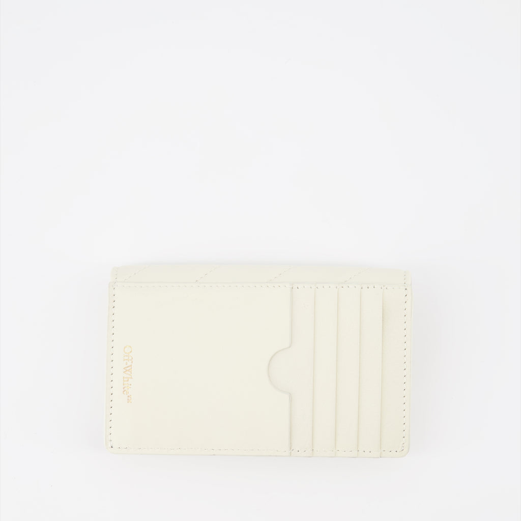 Pequeños artículos de cuero Porte-cartes en cuir Off-White Blanco Femme