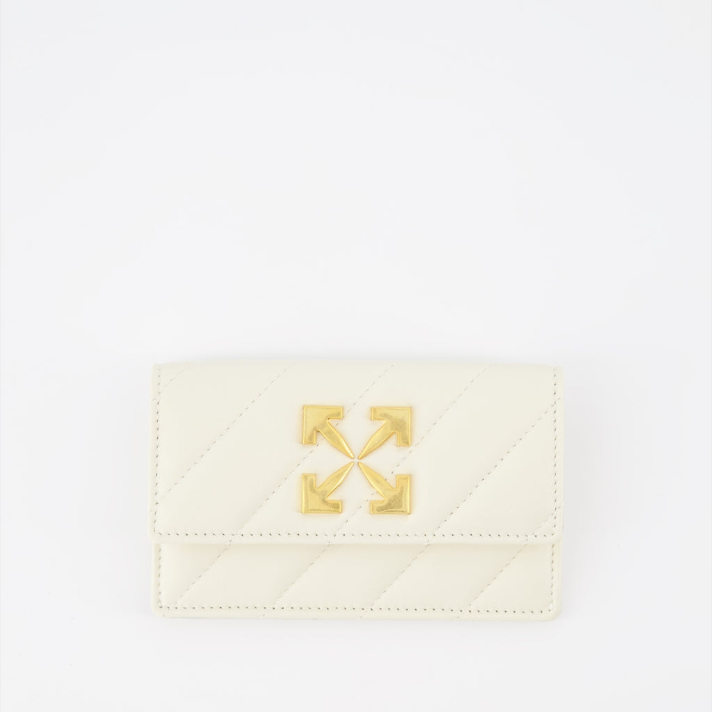 Pequeños artículos de cuero Porte-cartes en cuir Off-White Blanco Femme