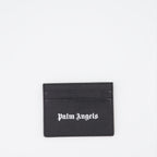 スモールレザーグッズ グレインレザーカードホルダー Palm Angels 黒 男
