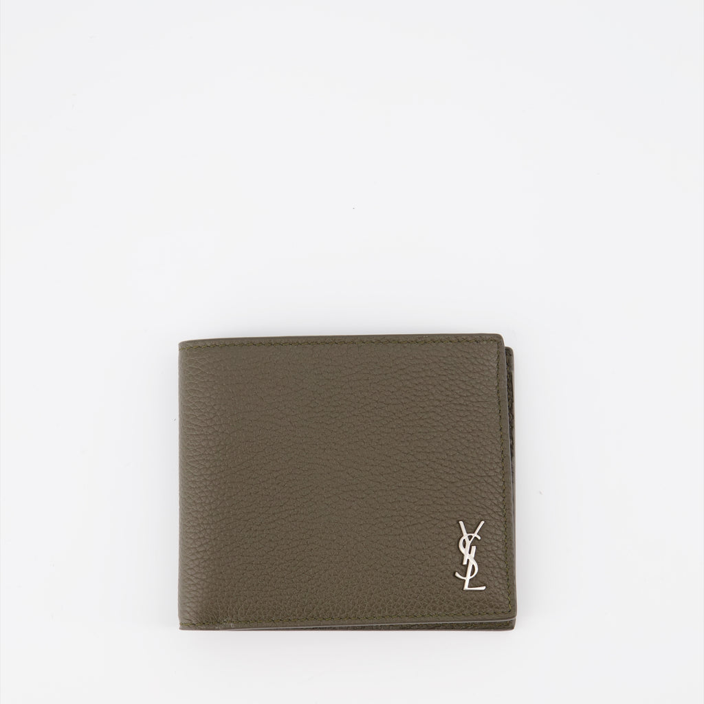 スモールレザーグッズ グレインレザーカードホルダー Saint Laurent 緑 男