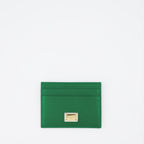 Small leather goods Grained leather card holder Dolce & Gabbana Green Women